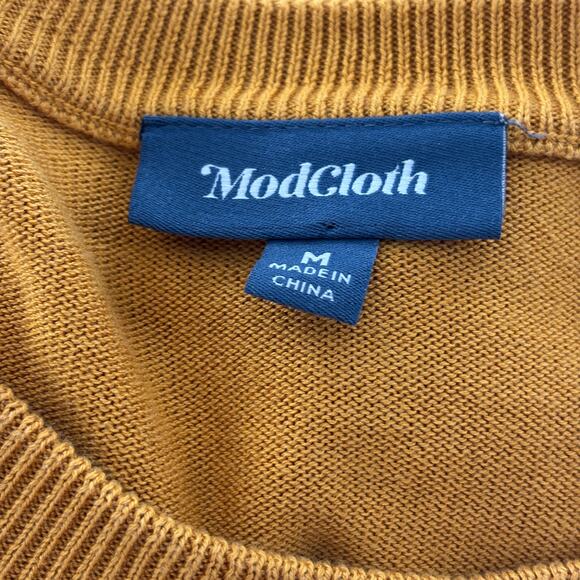 ModCloth Gold Yin Yang Burst Cotton Pullover Sweater - Picture 9 of 11
